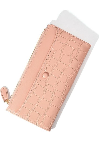 Yeni Ins Moda Öğrenci Sevimli Fermuar Pu Cüzdan Basit Uzun Iki Katlı Kore Versiyonu), Bayan Cüzdan Para Cebi (Yurt Dışından)