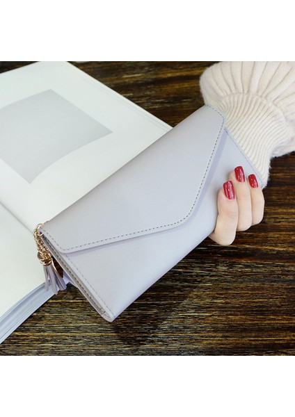 Yeşil Kedi Kadın Moda Basit Cüzdan Kart Sahibinin Püskül Çanta Debriyaj Çanta Yurt Dışından