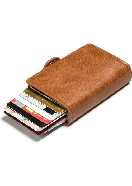Bısı Goro Çift Kutu Kart Sahibi Siyah Metal Anti Rfid Kredi Kimlik Kartı Tutucu Erkek Kadın Iş Nakit Kart Cep Kılıfı Bayan Cüzdan Yurt Dışından