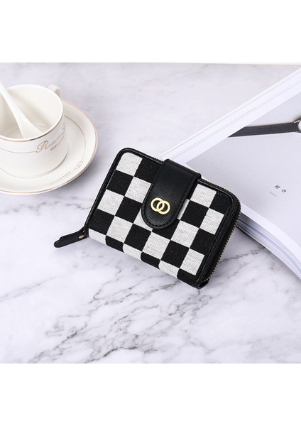 Kore Tarzı Moda Cüzdan Kadın Kısa Yeni Fermuarlı Kanvas Dikiş Retro Çoklu Kart Hepsi Bir Arada Çanta Büyük Kapasiteli Cüzdan Yurt Dışından fiyatları