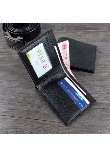 Moda Erkek Bifold Cüzdan Pu Deri Küçük Erkek Para Iş Çantalar Siyah Kahve Kısa Çok Fonksiyonlu Kredi Kartı Sahipleri Yurt Dışından