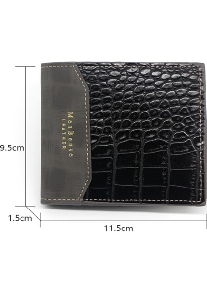 Erkek Cüzdan Pu Deri Kısa Çanta El Çantası Hombre Carteira Vintage Stil Timsah Kuyruğu Kısmı Fu Deri Desen Kütük Yurt Dışından fırsatları