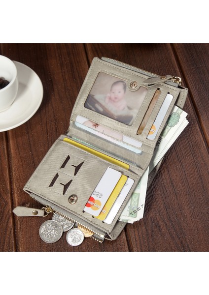 Hengsheng Yeni Erkek Cüzdan Kısa Moda Çok Fonksiyonlu Cüzdan Çift Fermuarlı Kart Tutucu Fabrika Doğrudan Tedarik Yurt Dışından modelleri