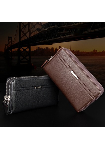 Baellerry Erkek Debriyaj Cüzdan Pu Büyük Kapasiteli Erkek Cüzdan Iş Katı Erkek Çantalar Siyah Yurt Dışından fırsatları