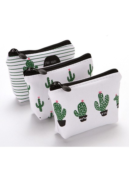 Kadın Kanvas Fermuar Küçük Para Çantaları Kaktüs Baskı Taze Mini Para Tutucu Çantalar Kız Çocuk Cüzdan Anahtar Çanta Kılıfı Yurt Dışından