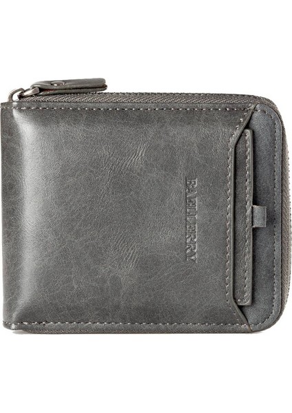 Baellerry Erkek Cüzdan Kartvizitlik Retro DeriGri Yurt Dışından