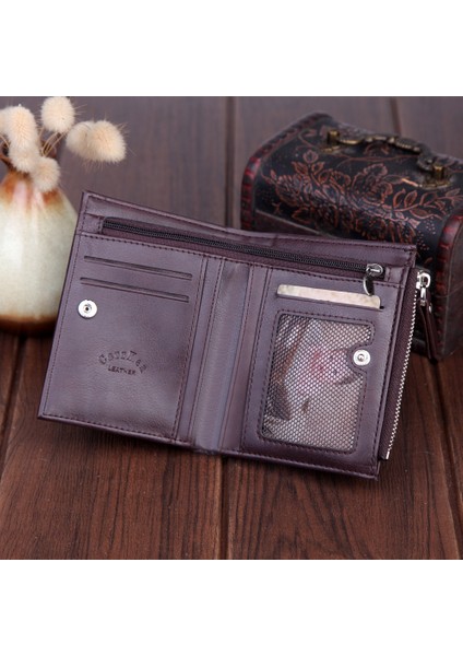 Erkek Cüzdanı Retro Cüzdan Erkek Çanta Cüzdanı Avrupa ve Amerika Birleşik Devletleri Kısa Fermuarlı Çanta Modaya Uygun Dolar Klipsi Üreticileri Fabrika Satışları Yurt Dışından fırsatları