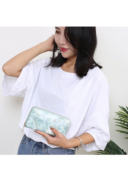 Rahat Bayan Cüzdan Çantalar Tote Mermer Rugan El Çantası Kızlar Fermuar Kart Para Para Tutucu Kılıfı Paketi Yeşil Yurt Dışından fırsatları