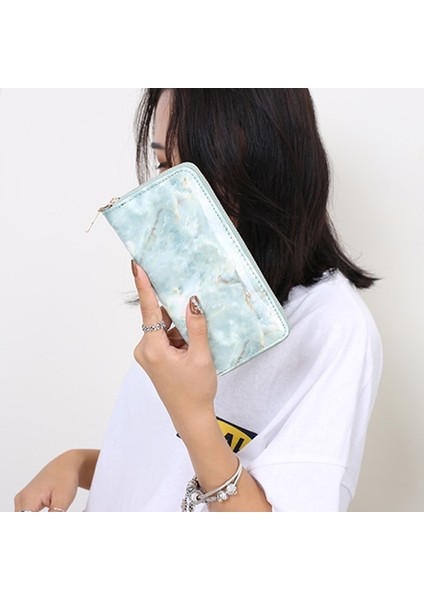 Rahat Bayan Cüzdan Çantalar Tote Mermer Rugan El Çantası Kızlar Fermuar Kart Para Para Tutucu Kılıfı Paketi Yeşil Yurt Dışından indirimleri