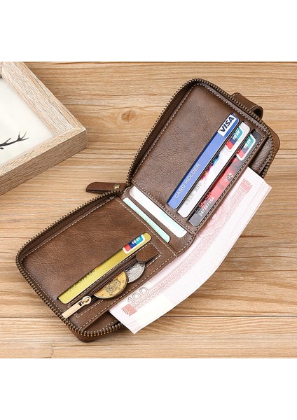 Vintage Küçük Erkek Cüzdan Pu Deri Kısa Çanta Erkek Çile Fermuar Debriyaj Katı Porte Feuille Hommes Porte Monnaie Homme Yurt Dışından fiyatları