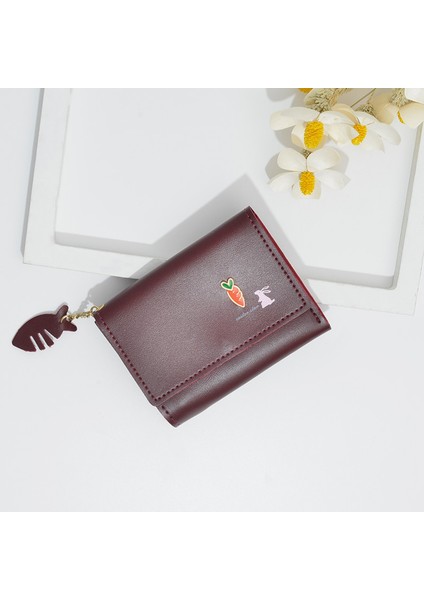 2021 Yeni Bayan Cüzdan Kısa Kore Moda Basit Düz Renk Üç Katlı Kişilik Sevimli Cüzdan Taze Paket Yurt Dışından