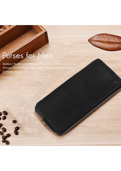 Baellerry Cüzdan Cep Telefonu Cebi ile Uzun Bozuk Para Çantaları Erkekler Kadınlar Için Debriyaj Iş Erkek Cüzdan Vintage Büyük Ince Cüzdan Kımlık Sahipleri Yurt Dışından modelleri
