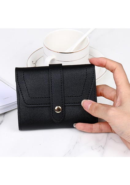 Gençler Yetişkinler Için 5 Kart Yuvalı Toka Kapatma Evrensel Kadın Cüzdan Kısa Pu Çanta Yurt Dışından modelleri