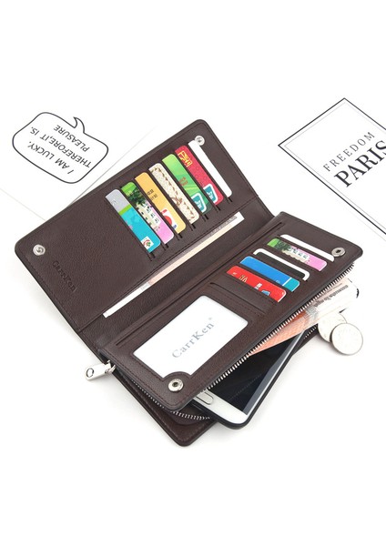 Yeni Erkek Gündelik Uzun Tek Çekmeli Cüzdan Iş Çok Fonksiyonlu Debriyaj Çoklu Kart Cüzdanı Stokta Yurt Dışından modelleri