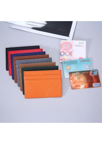1 Adet Pu Deri Kimlik Kartı Tutucu Şeker Renk Ince Kart Durumda Cüzdan Unisex Banka Kredi Kartı Sahipleri Erkek Kartvizit Kutusu Yurt Dışından