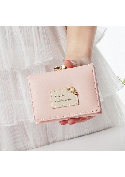 2021 Yeni Moda Kadın Cüzdan Kadın Kısa Tasarım Moda Üç Katlı Çanta Basit Sevimli Öğrenci Debriyaj Kart Tutucu Bozuk Para Cüzdanı Yurt Dışından