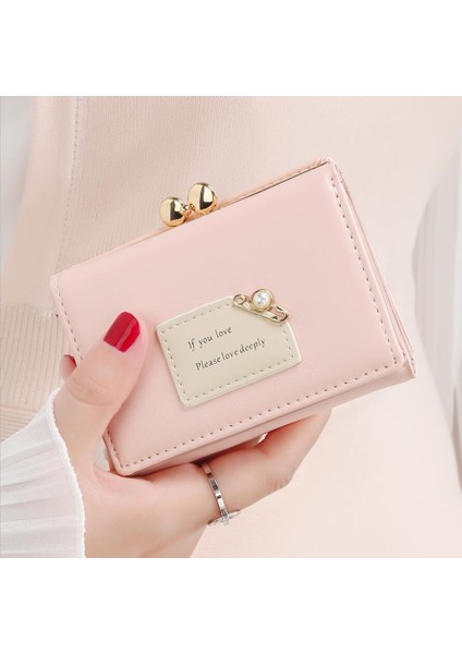 2021 Yeni Moda Kadın Cüzdan Kadın Kısa Tasarım Moda Üç Katlı Çanta Basit Sevimli Öğrenci Debriyaj Kart Tutucu Bozuk Para Cüzdanı Yurt Dışından modelleri