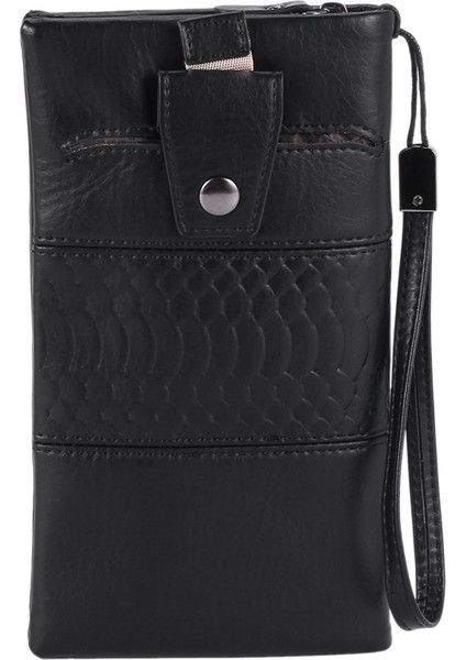 Tasarım Kadın Cüzdan Uzun Yüksek Kaliteli Kadın Debriyaj Fermuar Cüzdan Büyük Kapasiteli Çanta Cep Telefonu Çanta Cep Siyah Yurt Dışından fırsatları