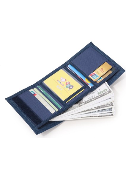 Erkek Kanvas Kumaş Üç Katlı Cüzdan Öğrenciler Kadın Erkek Kız Para Çantaları Kredi Kartları Tutucu Kımlık Penceresi ile Çanta Yurt Dışından indirimleri