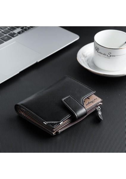 2020 Yeni Erkek Cüzdan Kore Versiyonu Rahat Kısa Dikey Çok Fonksiyonlu Kart Tutucu Fermuar Toka Üç Katlı Cüzdan Yurt Dışından