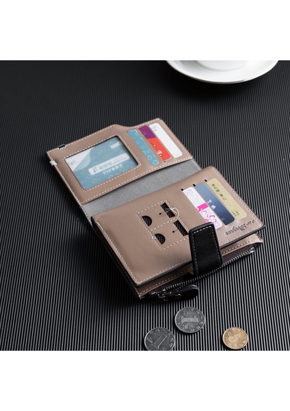 2020 Yeni Erkek Cüzdan Kore Versiyonu Rahat Kısa Dikey Çok Fonksiyonlu Kart Tutucu Fermuar Toka Üç Katlı Cüzdan Yurt Dışından modelleri