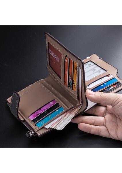 2020 Yeni Erkek Cüzdan Kore Versiyonu Rahat Kısa Dikey Çok Fonksiyonlu Kart Tutucu Fermuar Toka Üç Katlı Cüzdan Yurt Dışından fırsatları