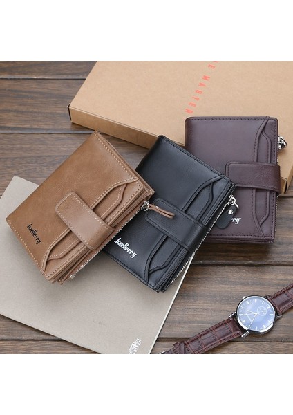 Baellerry Erkek Kısa Cüzdan Kore Moda Fermuarlı Cüzdan Yurt Dışından
