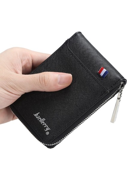 2022 Yeni Moda Fermuarlı Erkek Cüzdan Küçük Kısa Kredi Kartı Tutucusu Erkek Vintage Mini Erkek Çanta Para Cebi ile Yurt Dışından fırsatları