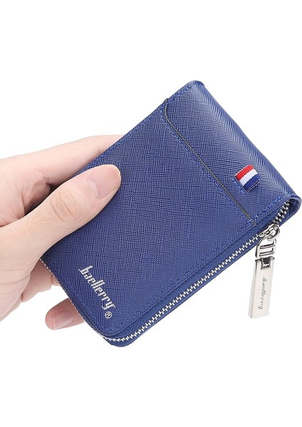 2022 Yeni Moda Fermuarlı Erkek Cüzdan Küçük Kısa Kredi Kartı Tutucusu Erkek Vintage Mini Erkek Çanta Para Cebi ile Yurt Dışından indirimleri