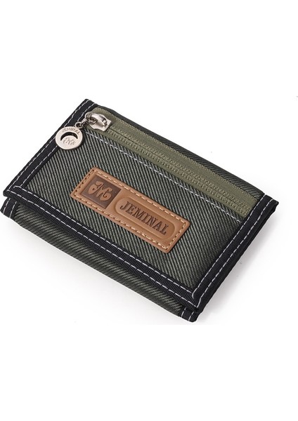 Gençler Tuval Kısa Cüzdan Para Cepli Velcro Kımlık Kredi Kartı Tutucu Erkek Öğrenci Fermuar Üç Katlı Çanta Carteira Erkekler Için Yurt Dışından