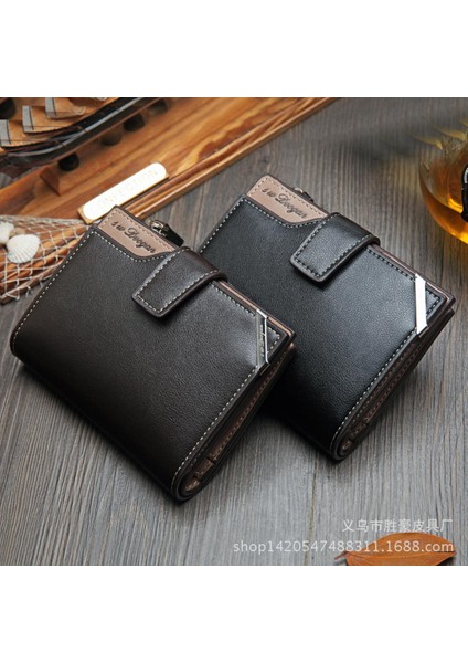 Yeni Erkek Kısa Fermuarlı Cüzdan Çok Fonksiyonlu Iş Cüzdanı Tek Parça Fabrika Doğrudan Satış Yurt Dışından