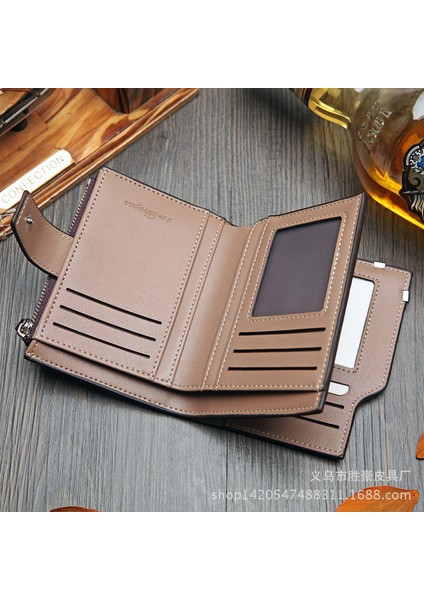 Yeni Erkek Kısa Fermuarlı Cüzdan Çok Fonksiyonlu Iş Cüzdanı Tek Parça Fabrika Doğrudan Satış Yurt Dışından fırsatları