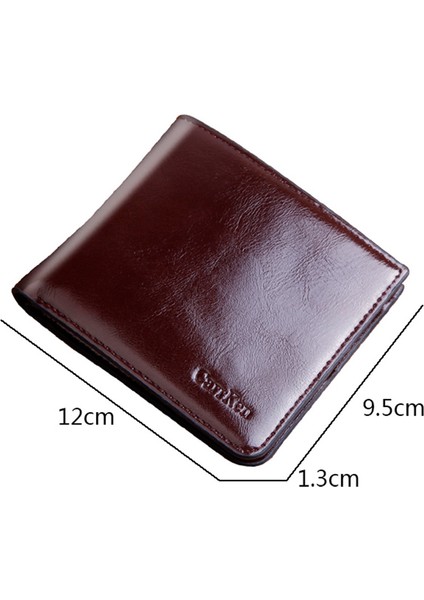 Hengsheng Erkek Kısa Fermuarlı Cüzdan Yağ Balmumu Deri Düğme Cüzdan Erkekler Retro Fabrika Dolar Klip Çoklu Kart Yuvası Yurt Dışından modelleri