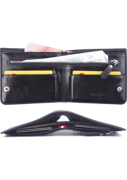 Hengsheng Erkek Kısa Fermuarlı Cüzdan Yağ Balmumu Deri Düğme Cüzdan Erkekler Retro Fabrika Dolar Klip Çoklu Kart Yuvası Yurt Dışından fırsatları