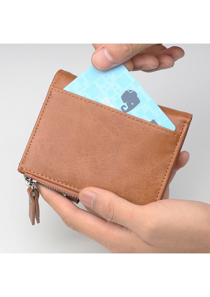 Modaya Uygun Yeni Erkek Kısa Cüzdan Kore Versiyonu Fermuarlı Çok Fonksiyonlu Cüzdan, Erkekler Için Büyük Kapasiteli Çok Kartlı Bozuk Para Cüzdanı Yurt Dışından modelleri