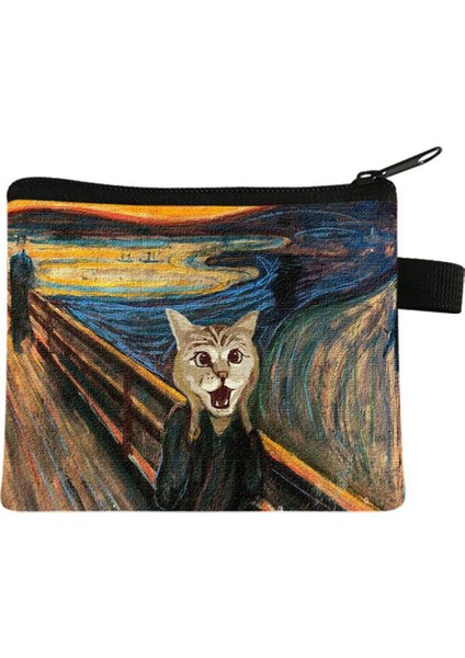 Klasik Yaratıcı Bozuk Para Cüzdanı Yağlıboya Yıldızlı Gece/david/mona Lisa Değişim Çanta Bayan Kart Tutan Küçük Kare Cüzdan Yurt Dışından