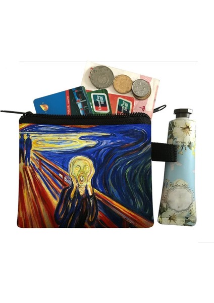 Klasik Yaratıcı Bozuk Para Cüzdanı Yağlıboya Yıldızlı Gece/david/mona Lisa Değişim Çanta Bayan Kart Tutan Küçük Kare Cüzdan Yurt Dışından fırsatları