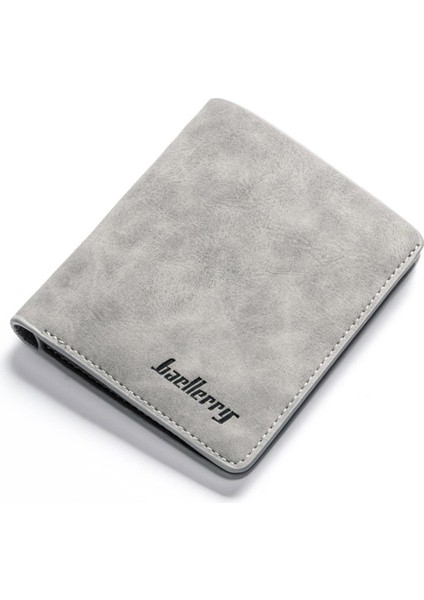 Göbeklady Erkekler Retro Buzlu Pu Cüzdan Iki Katlanır Erkek Çanta Kredi Kartı Tutucu Düz Renk Kısa Cüzdan Yurt Dışından