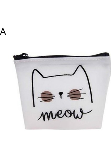 Microgood Sevimli Moda Kadın Kızlar Kedi Fermuar Silikon Bozuk Para Cüzdanı Kart Tutucu Kılıfı Cüzdan Yurt Dışından