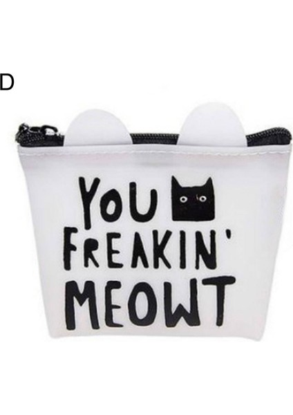 Microgood Sevimli Moda Kadın Kızlar Kedi Fermuar Silikon Bozuk Para Cüzdanı Kart Tutucu Kılıfı Cüzdan Yurt Dışından fiyatları