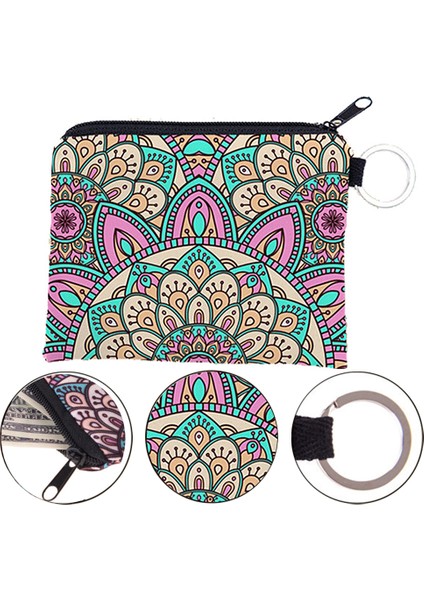 Kadın Su Geçirmez Taşınabilir Çiçek Baskı Fermuar Bozuk Para Cüzdanı Cüzdan Tuşları Kartları Kese Yurt Dışından modelleri