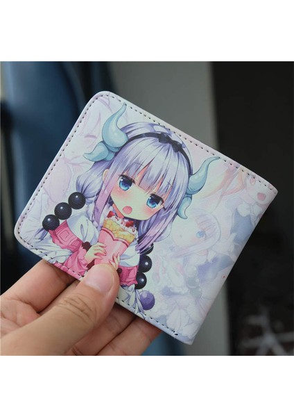Anime Özledim Kobayashi'nin Ejderha Hizmetçi Pu Cüzdan Kımlık Kartı Tutucu Erkek Kadın Kısa Iki Katlı Kımlık Bozuk Para Cüzdanı Kese Para Klip Hediye Yurt Dışından fiyatları