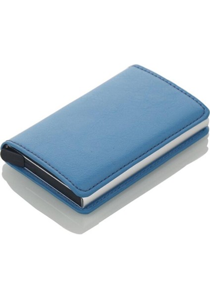 Hırsızlığa Karşı Rfid Engelleme Cüzdan Metal Kredi Kartı Tutucu Otomatik Elastik Vintage Alüminyum Cüzdan Pu Deri Rfidwallet Yurt Dışından