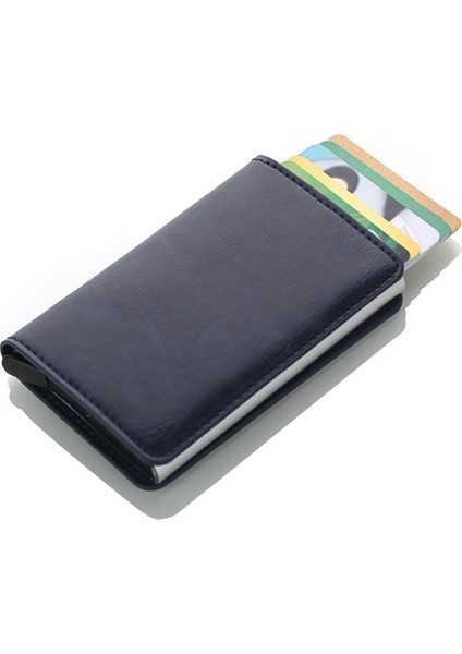 Hırsızlığa Karşı Rfid Engelleme Cüzdan Metal Kredi Kartı Tutucu Otomatik Elastik Vintage Alüminyum Cüzdan Pu Deri Rfidwallet Yurt Dışından fiyatları