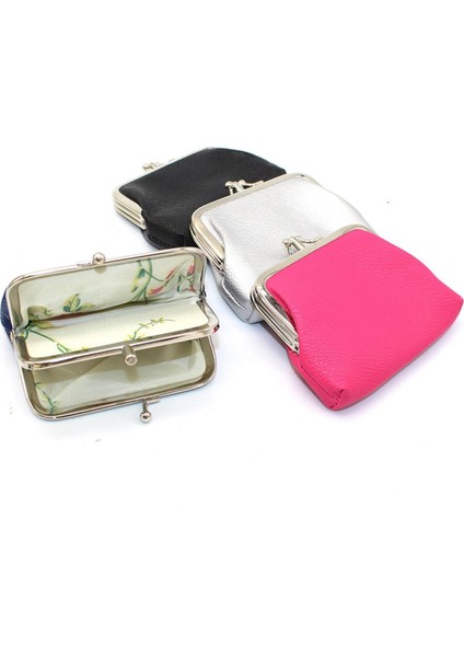 Vintage Pu Deri Bozuk Para Cüzdanı Kadın Moda Kartlıklı Cüzdan Metal Çerçeve Para Çantası Küçük Katı Değişim Çanta Bayan Mini Para Çantası Yurt Dışından