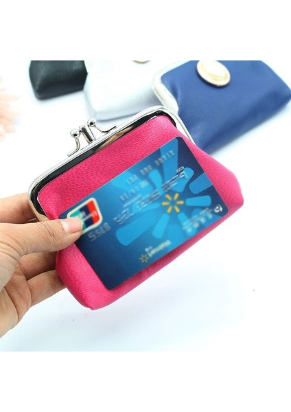 Vintage Pu Deri Bozuk Para Cüzdanı Kadın Moda Kartlıklı Cüzdan Metal Çerçeve Para Çantası Küçük Katı Değişim Çanta Bayan Mini Para Çantası Yurt Dışından fırsatları