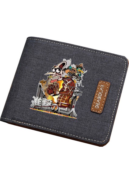 Öğrenci Para Kartı Çanta Anime Titan Cüzdan Erkekler Kadınlar Kısa Baskı Kanvas Cüzdan Gençler Çanta Yurt Dışından fırsatları