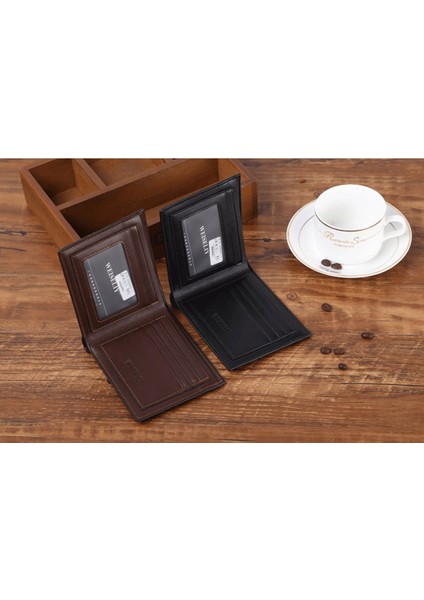 Oryantallady Erkekler Klasik Iş Timsah Derisi Desenli Cüzdan Retro Düz Renk Kısa Çanta Yurt Dışından fırsatları