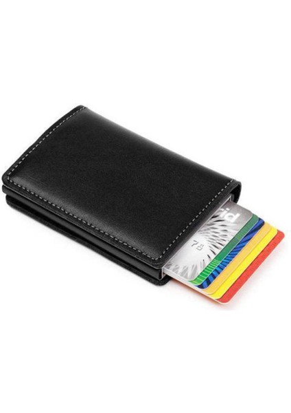 Kart Sahibi / Erkek Kadın Metal Vintage Cüzdan Klipsi / Pu Deri Para Çantası Yurt Dışından