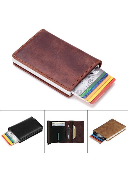 Kart Sahibi / Erkek Kadın Metal Vintage Cüzdan Klipsi / Pu Deri Para Çantası Yurt Dışından fırsatları